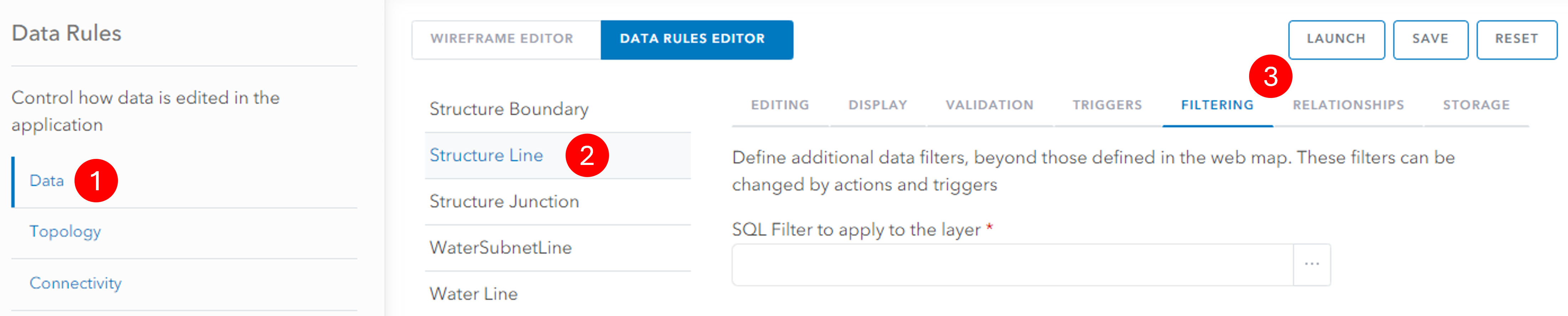 Data rules filtering