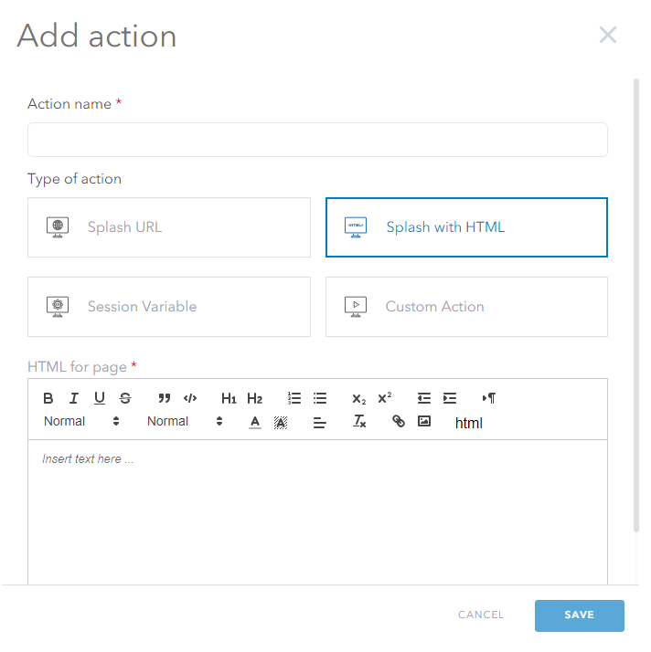 Startup action