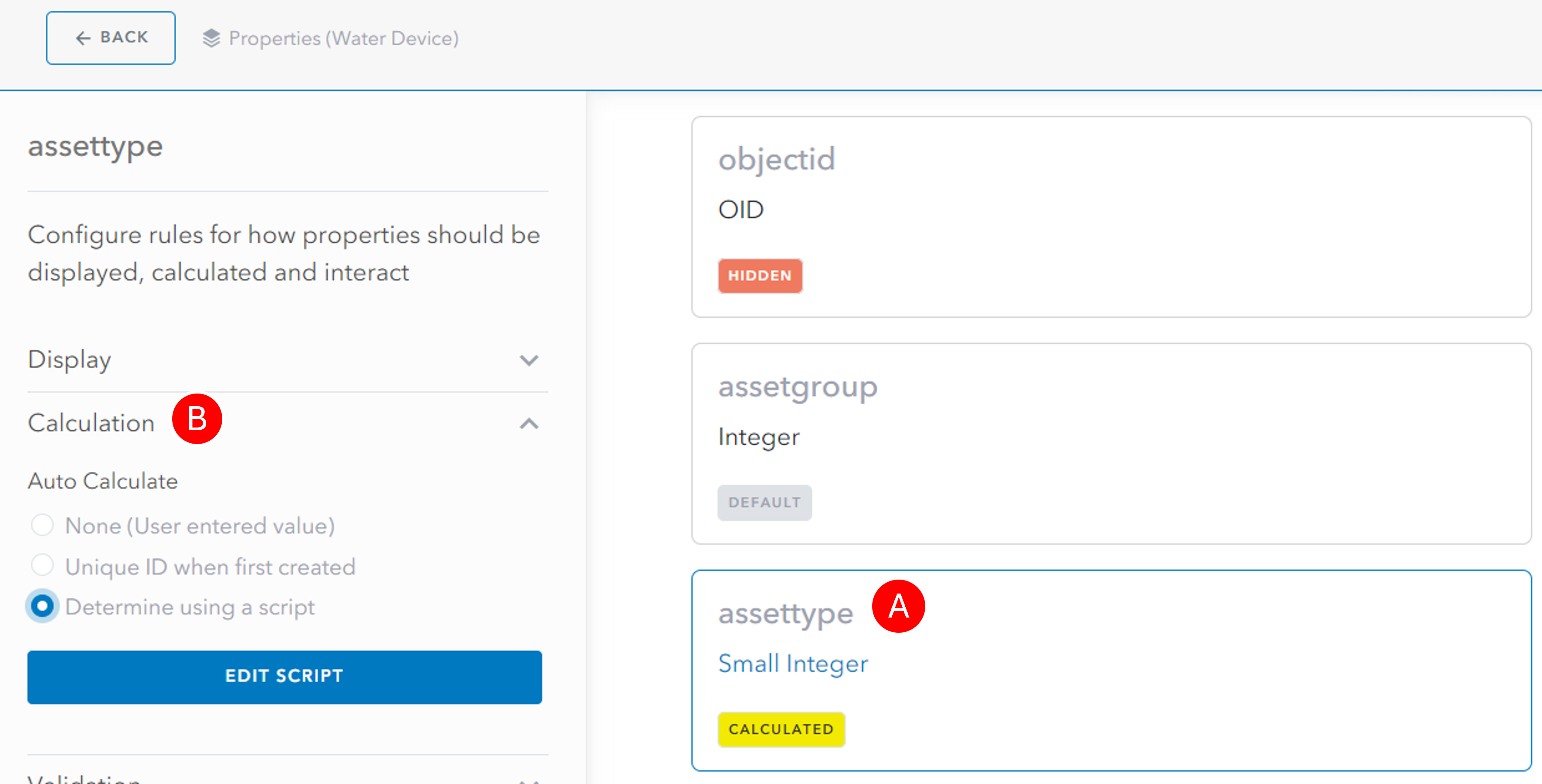 Selecting a field and configuring a new rule