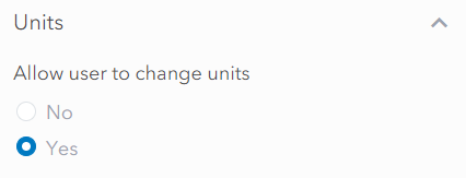 The units setting in the builder